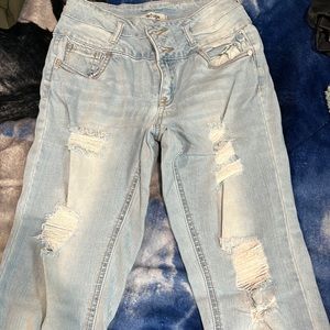 Size 0 light blue ripped jeans